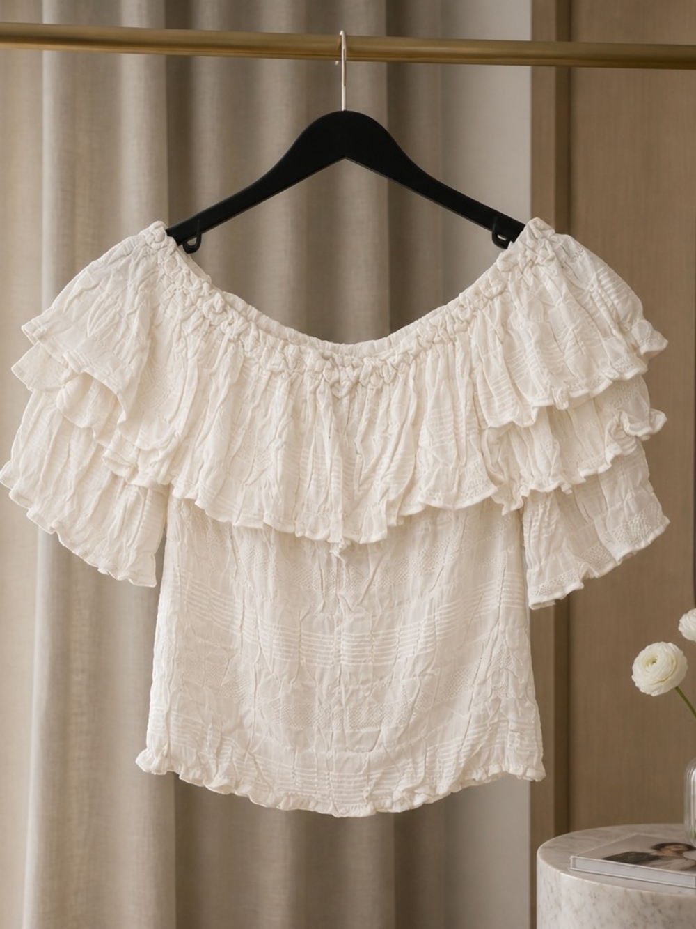 Umgee Off-Shoulder Ruffle Blouse - New with Tags